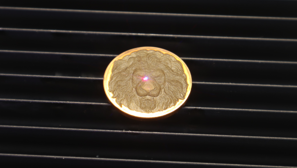 fiber laser embossing on brass