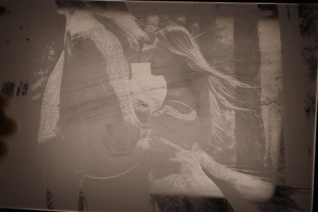 xtool P2 picture engraving on acrylic