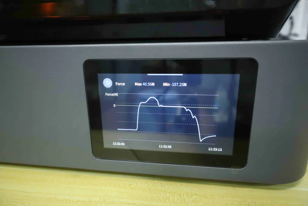 Force curve monitoring printing process