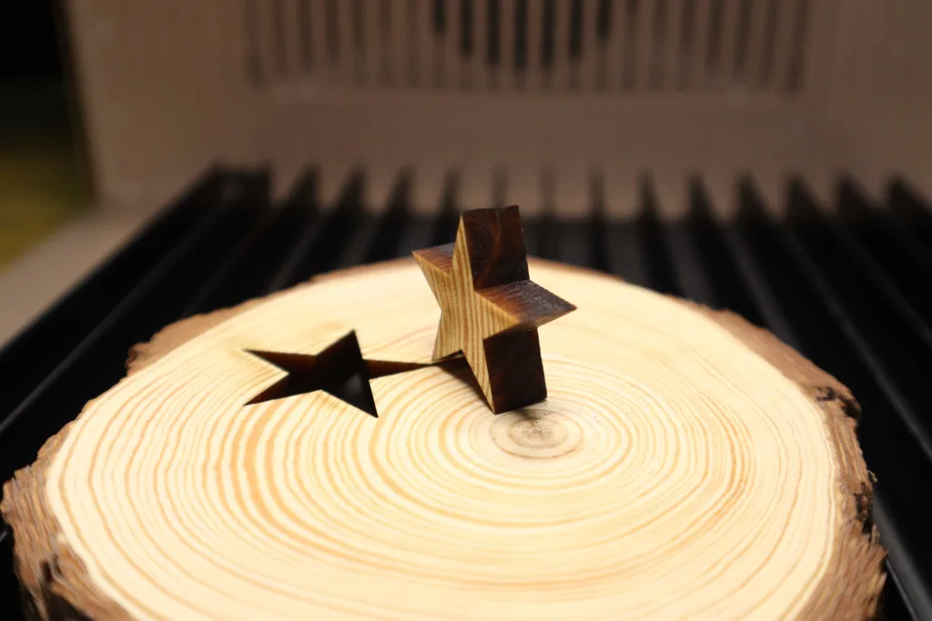 10 mm pine wood cutting in 3 passes by xTool F2 Ultra UV laser engraver