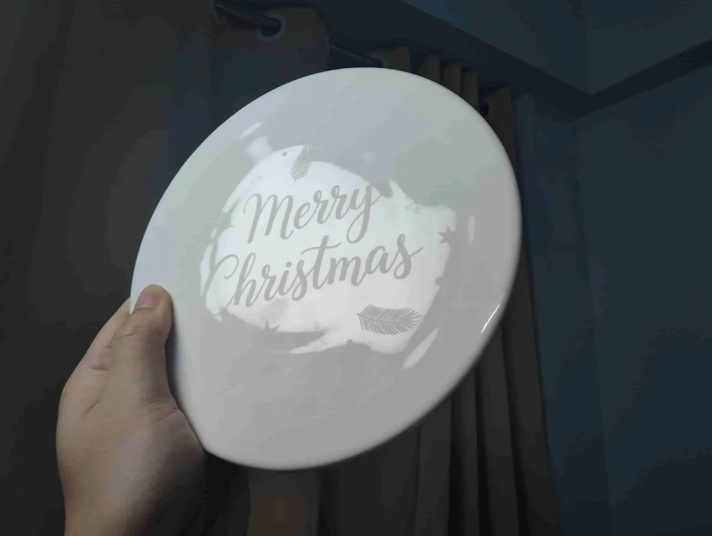 Ultra-fine engraving on ceramic (AI-created Christmas scene)