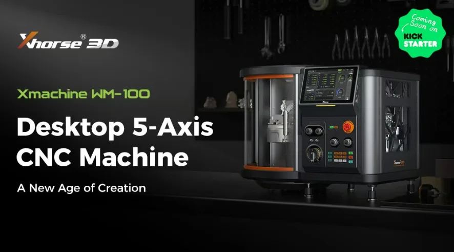 Xhorse3D WM-100 Announced: True 5-Axis Desktop CNC for $5,699 VIP